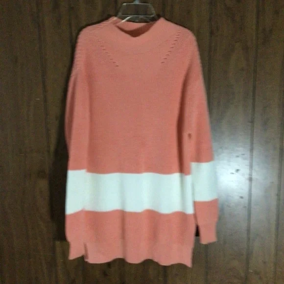 Tuckernuck Broadway Stripe Tunic Sweater in Coral | Women’s Size XS - Picture 2 of 9